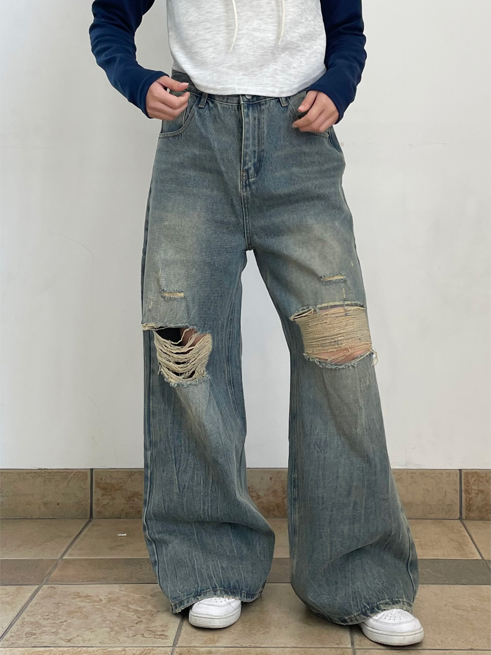 ダメージワイドデニムパンツ | 詳細画像3