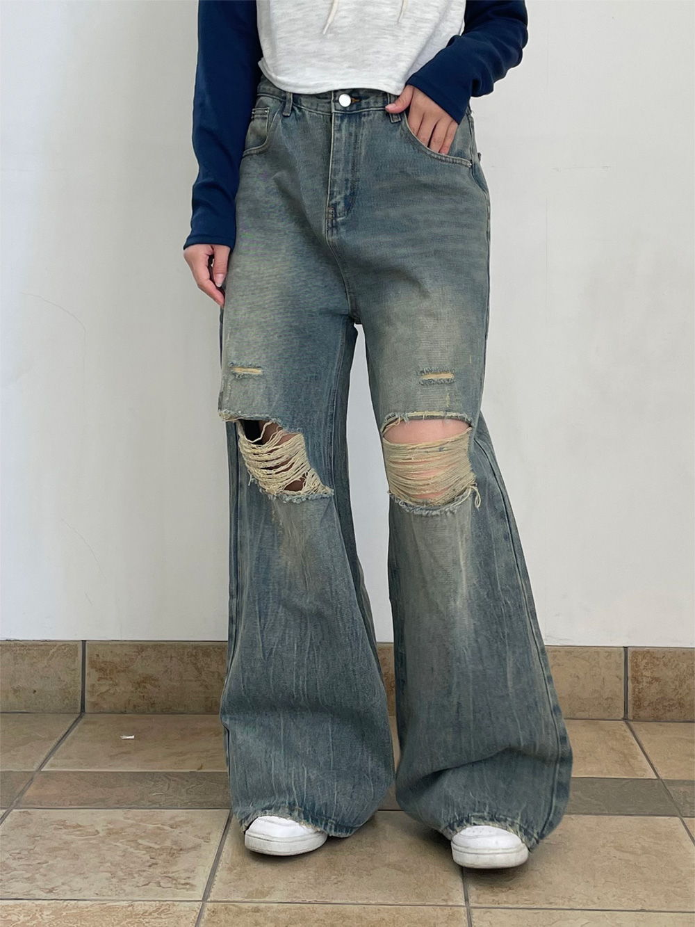 ダメージワイドデニムパンツ | 詳細画像4