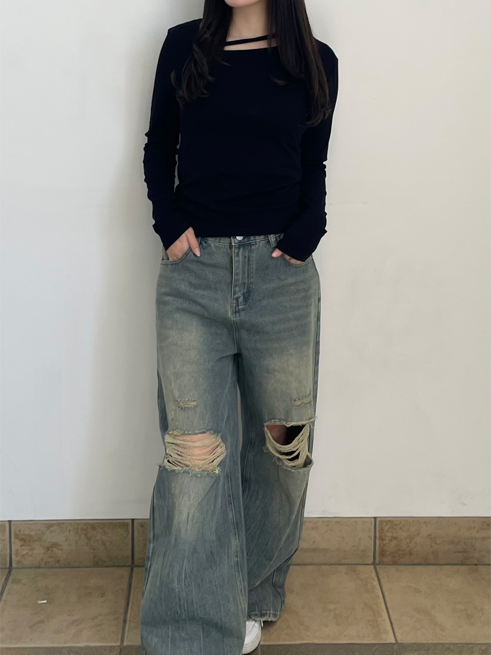 ダメージワイドデニムパンツ | 詳細画像15