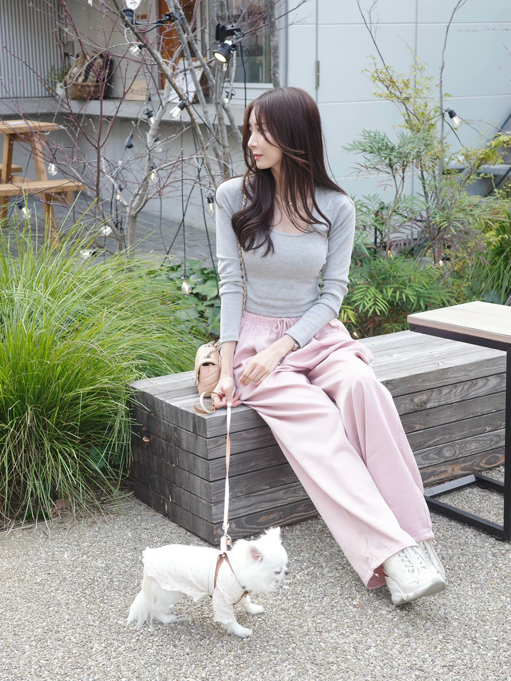 Uネッククロップド長袖Tシャツ | 詳細画像3