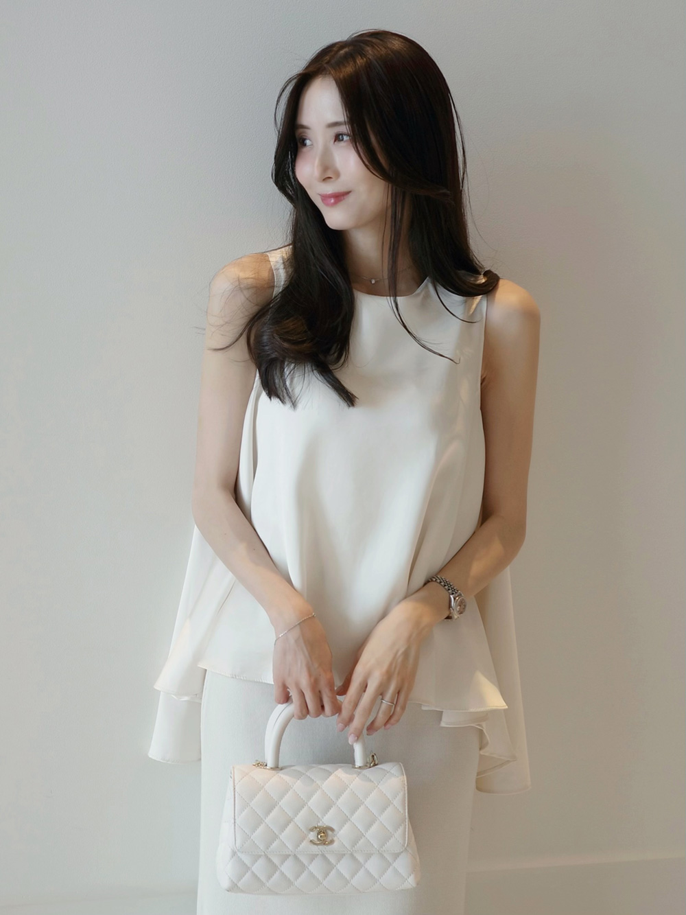 サテンフレアノースリーブ | 詳細画像2