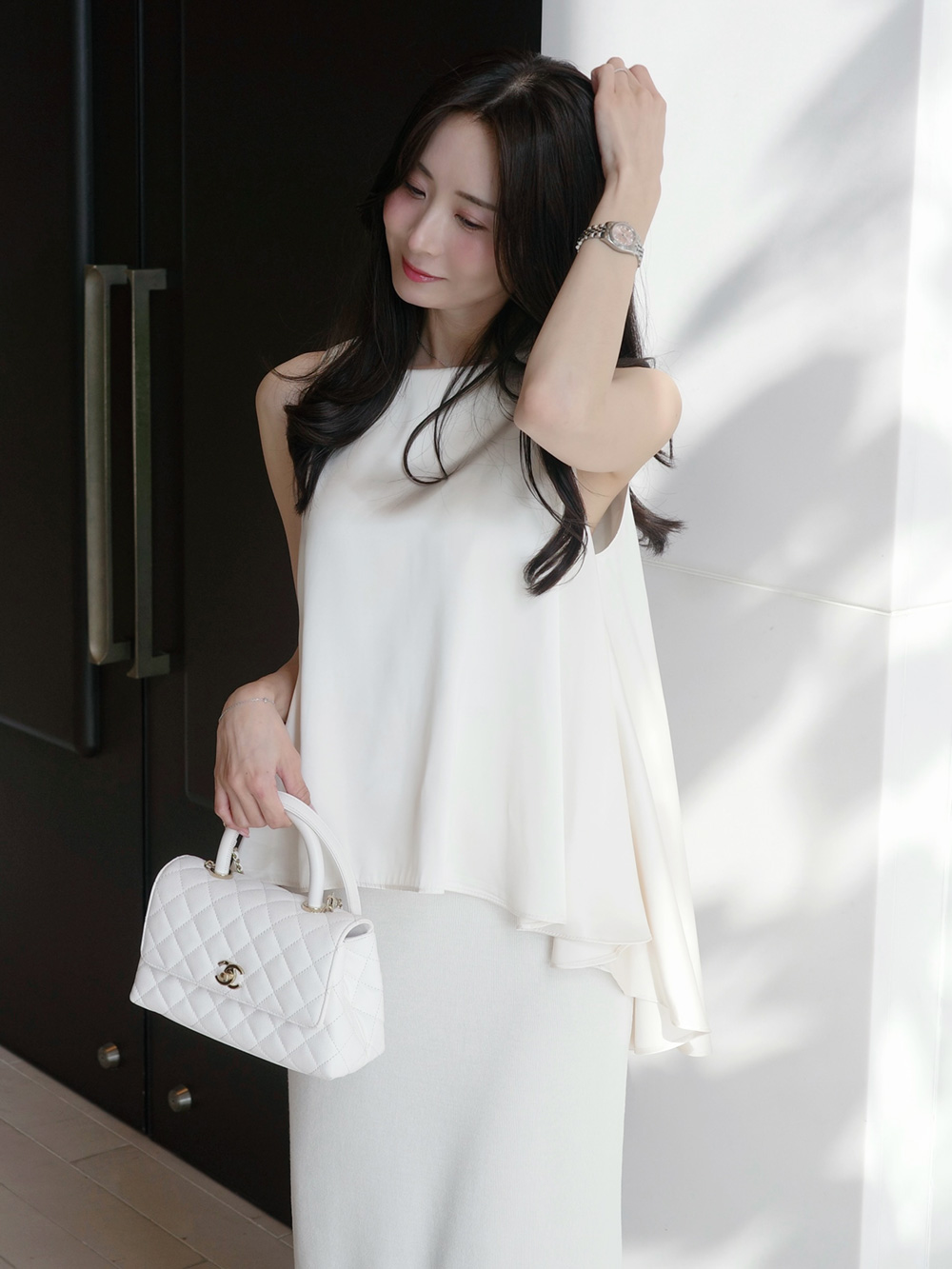 サテンフレアノースリーブ | 詳細画像4