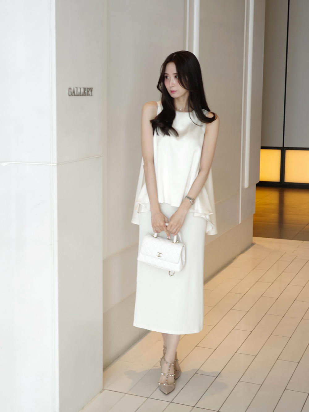 サテンフレアノースリーブ | 詳細画像5