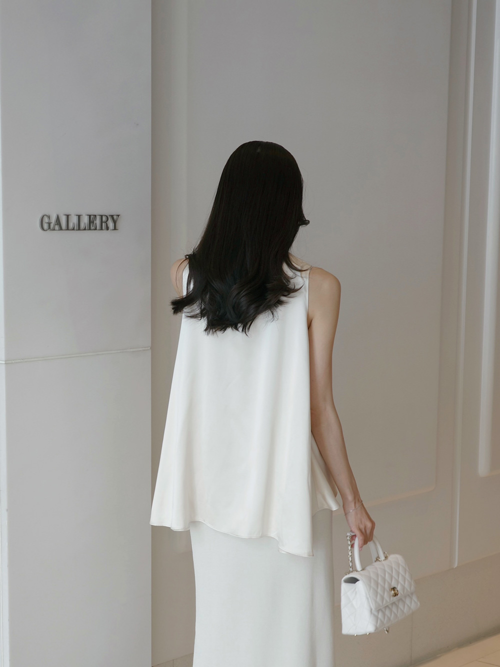 サテンフレアノースリーブ | 詳細画像7