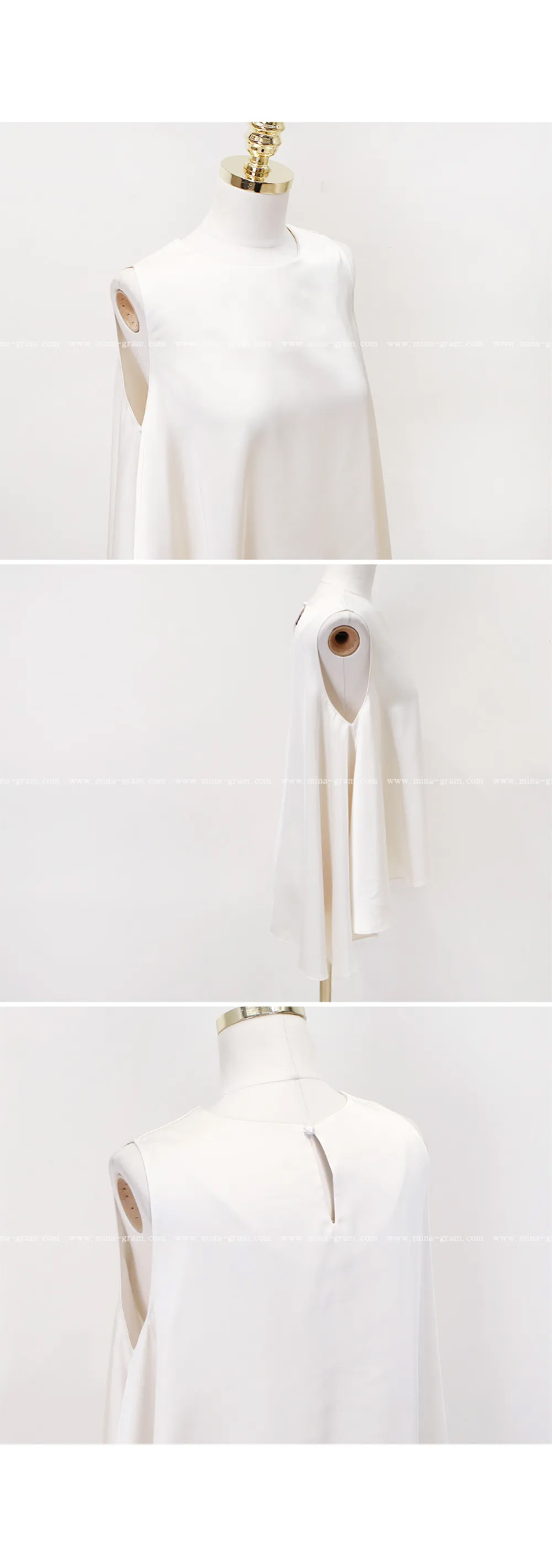 サテンフレアノースリーブ | 詳細画像15