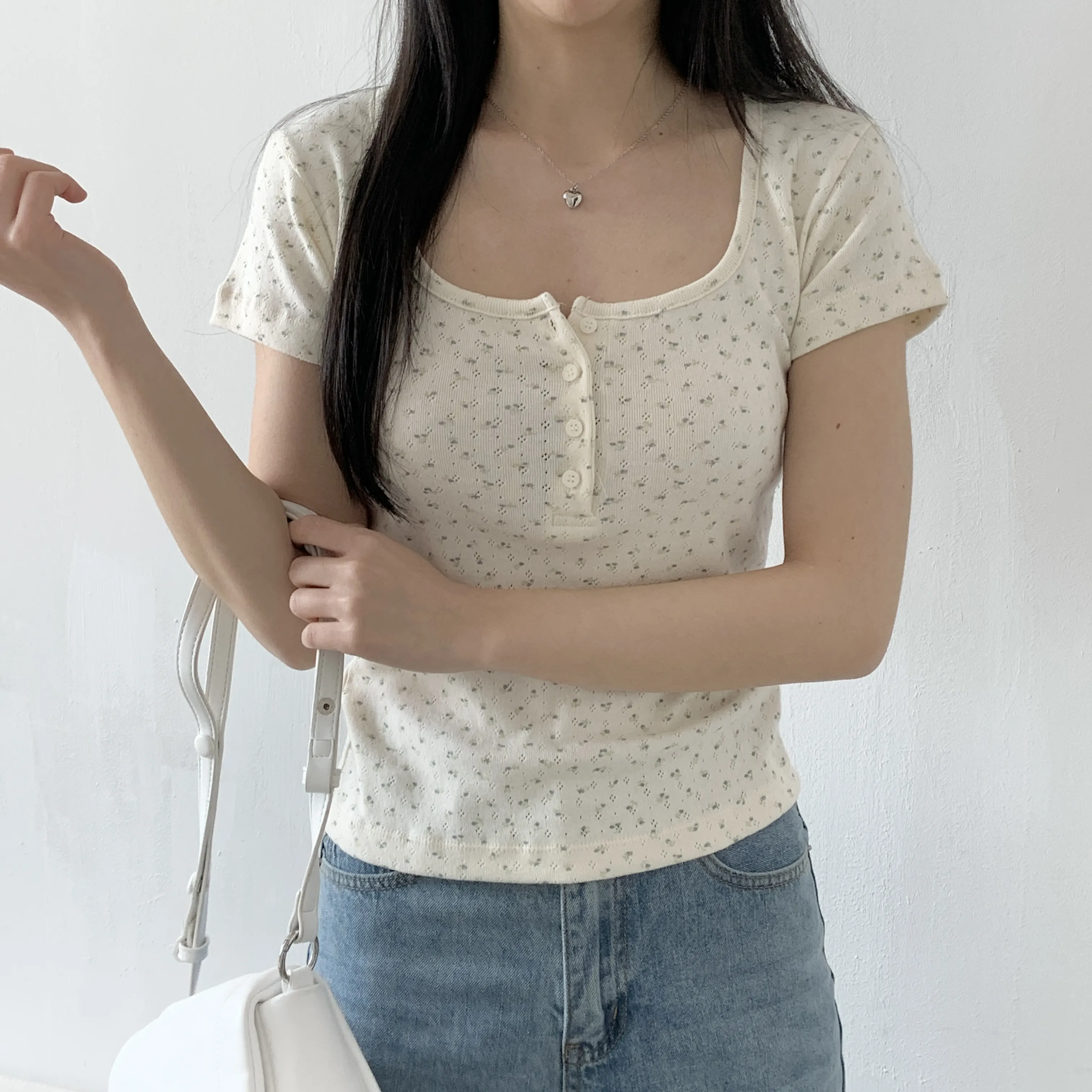 ワンショルダースリムTシャツ | 詳細画像1