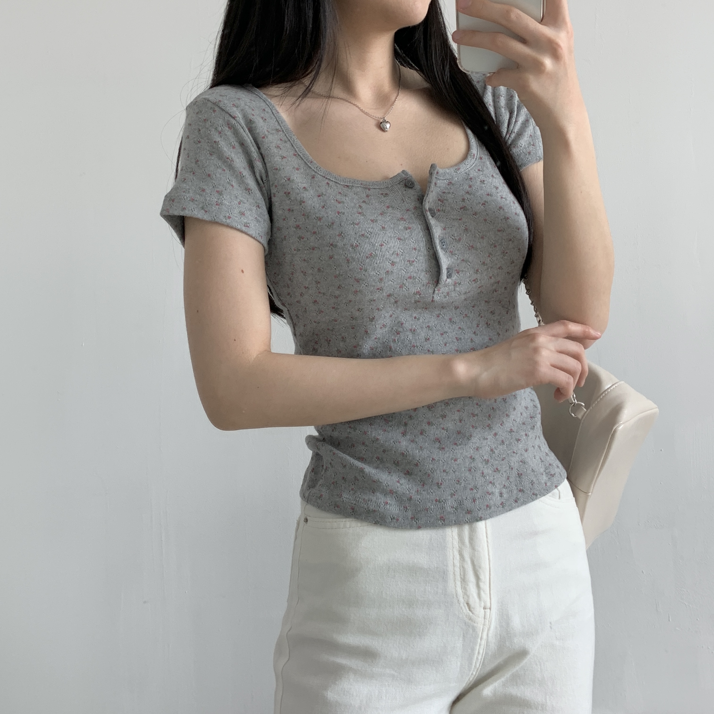 ワンショルダースリムTシャツ | 詳細画像12