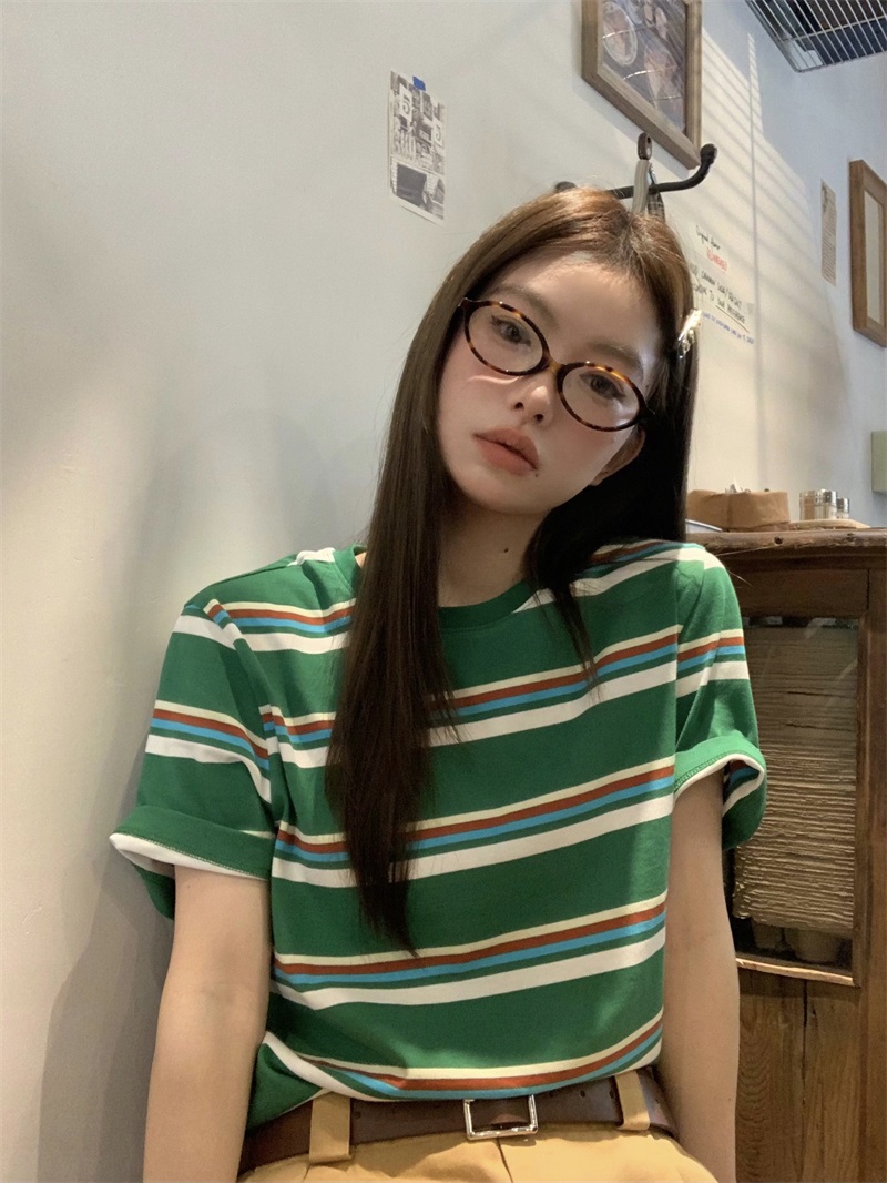 グリーンマルチボーダー半袖Tシャツ | 詳細画像4