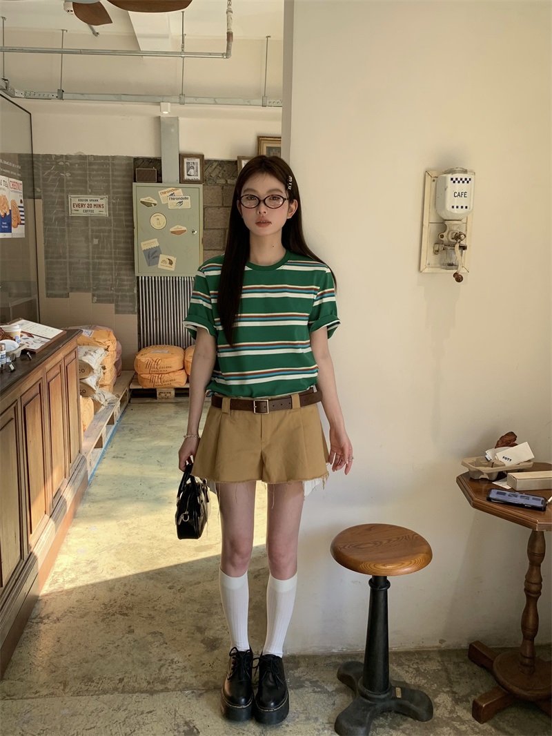 グリーンマルチボーダー半袖Tシャツ | 詳細画像16