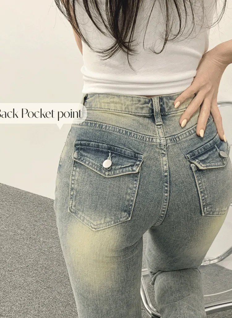 2TYPEスリムポケットフレアデニムパンツ | withhuilin | 詳細画像1