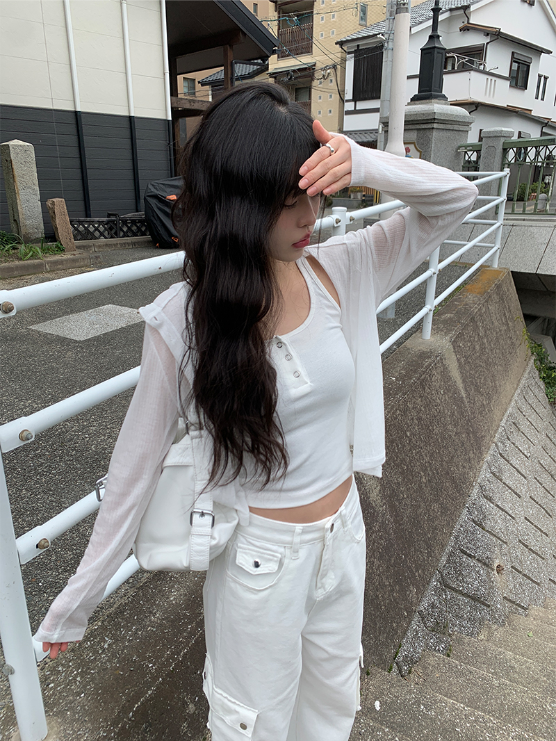 スナップボタンヘンリータンクトップ | レディースファッション