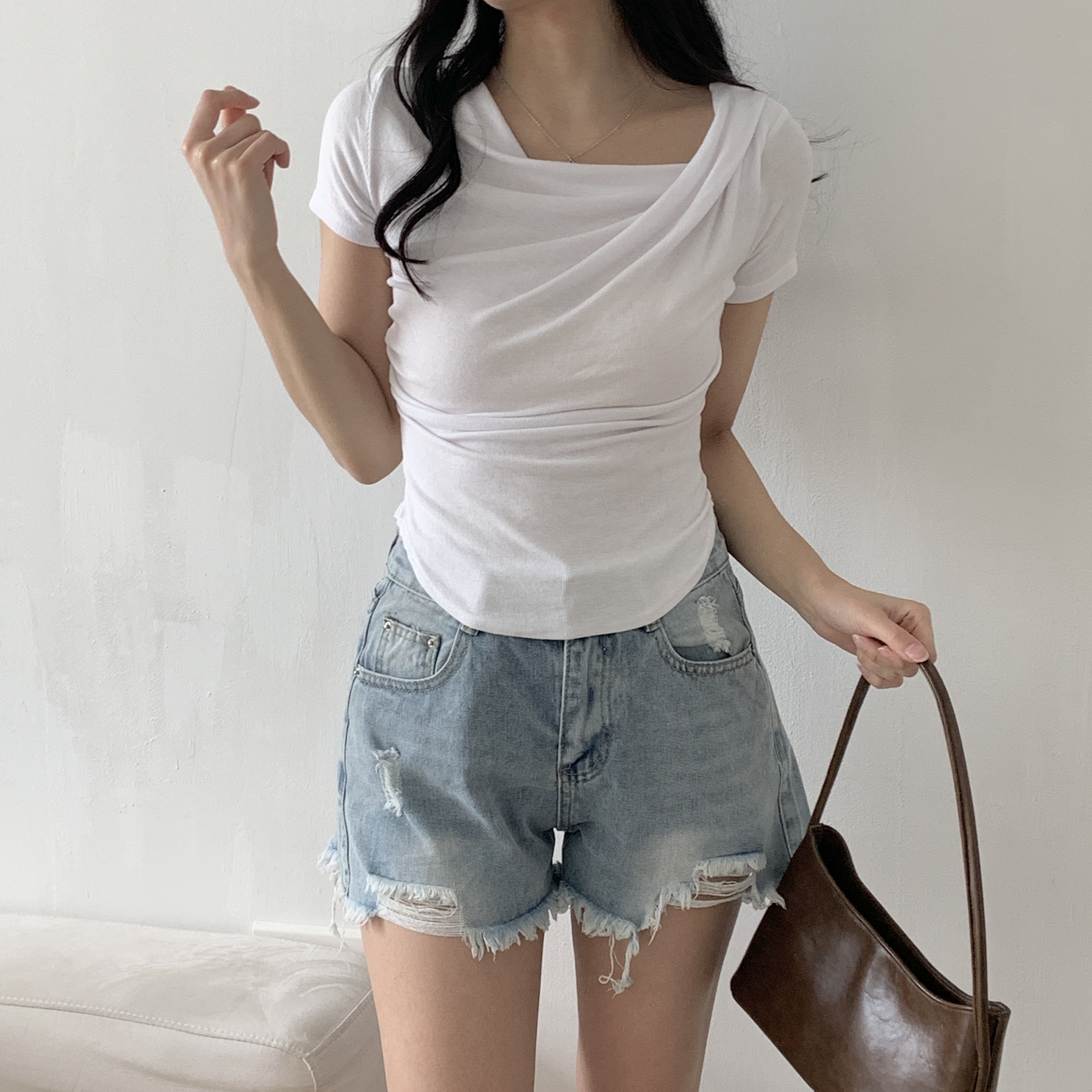 ドレープスリム半袖Tシャツ | 詳細画像4