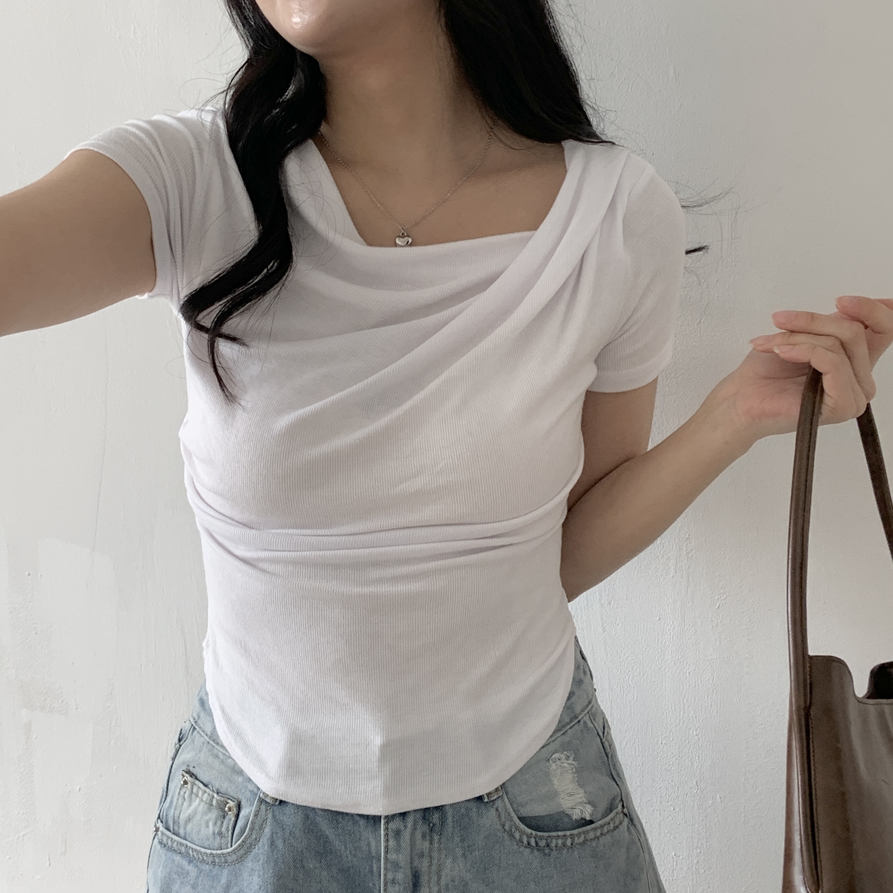 ドレープスリム半袖Tシャツ | 詳細画像5