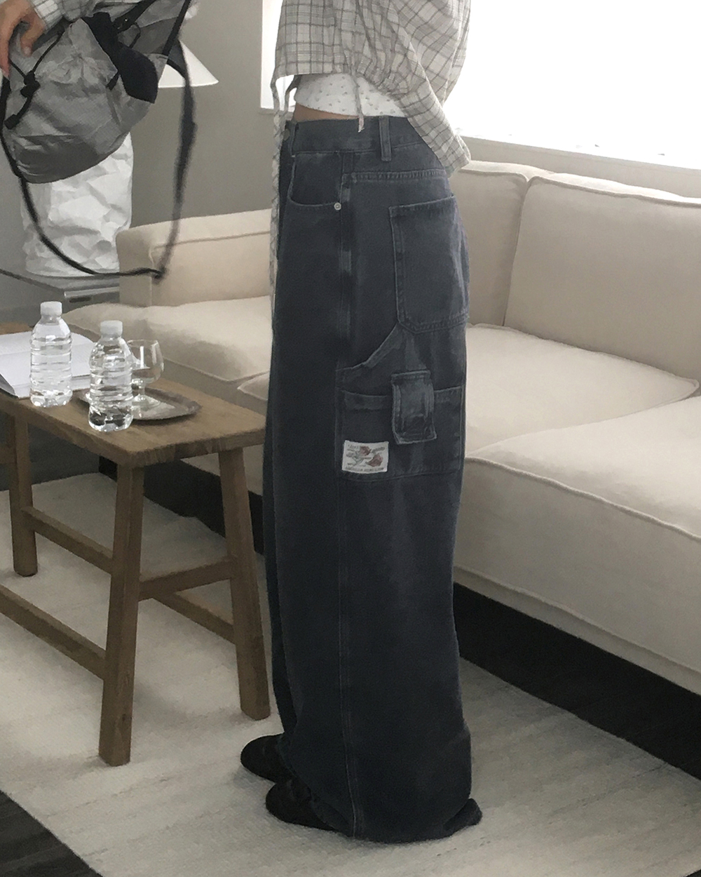 2TYPEサイドラベルポケットカーペンターデニムパンツ | レディース