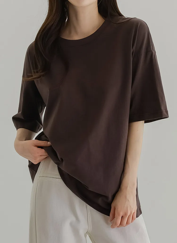 ボクシー無地半袖Tシャツ | chicfox | 詳細画像1