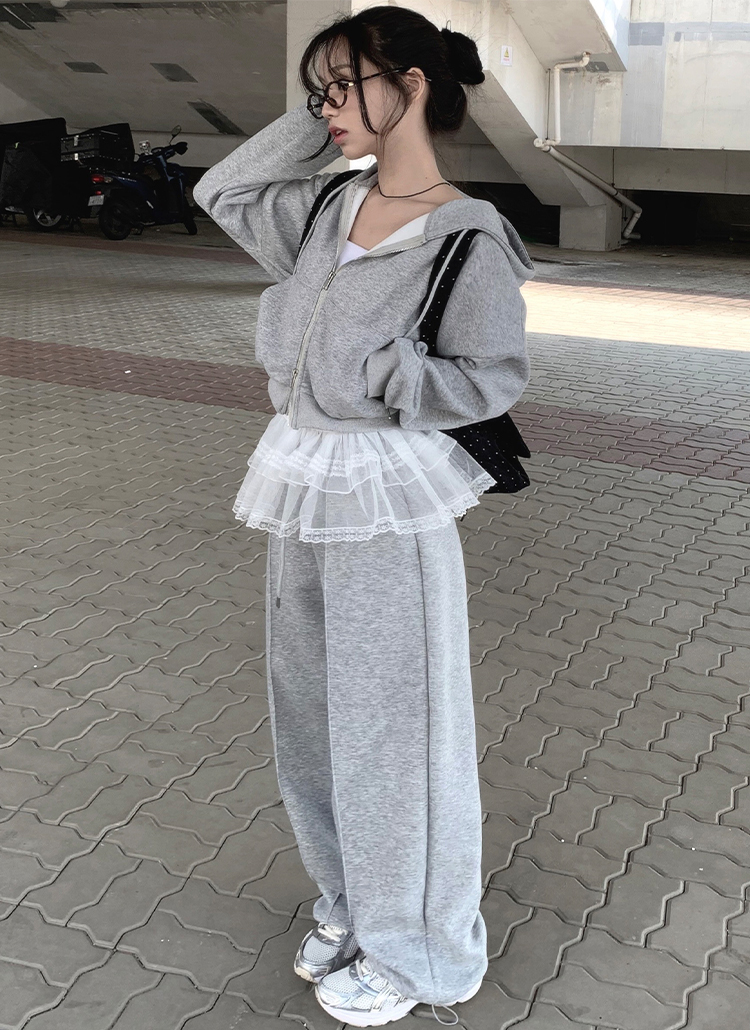 ダブルジップパーカー&2WAYセンターラインパンツSET | レディース