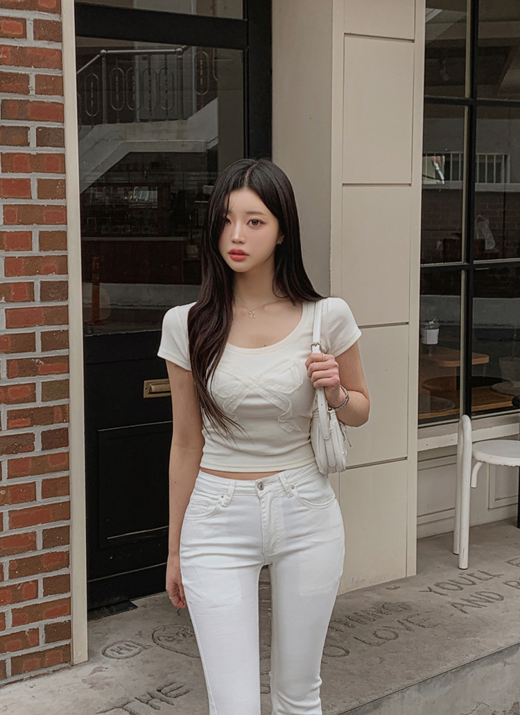 レースリボンキャプスリーブTシャツ | highclassic | 詳細画像1