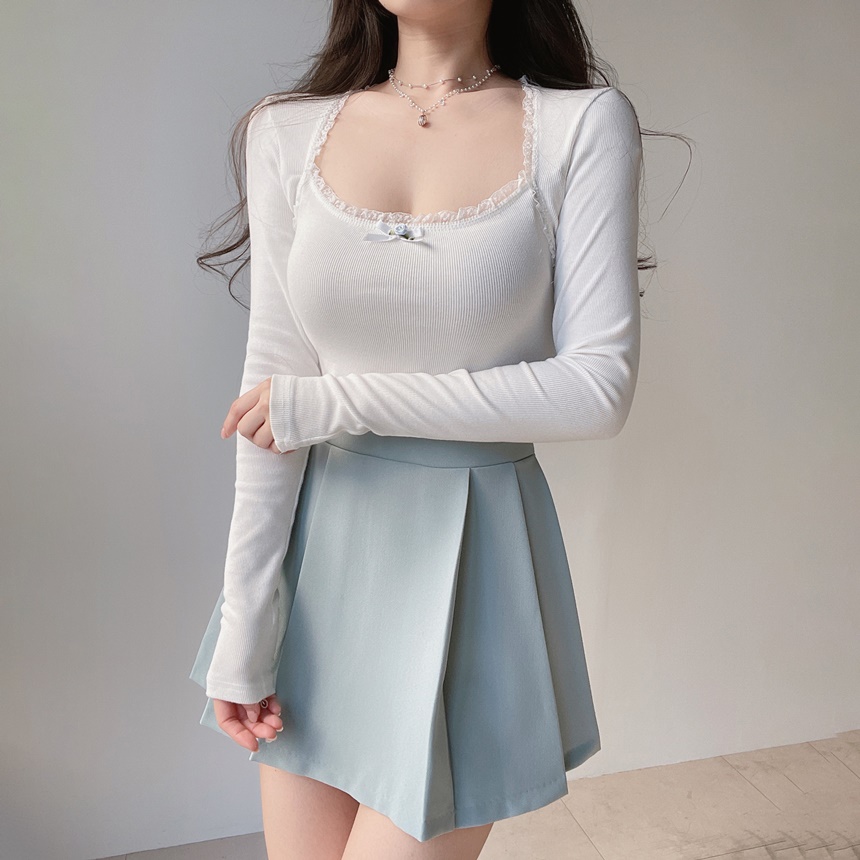 リボンローズレースボレロネックTシャツ | mirangmirang | 詳細画像3