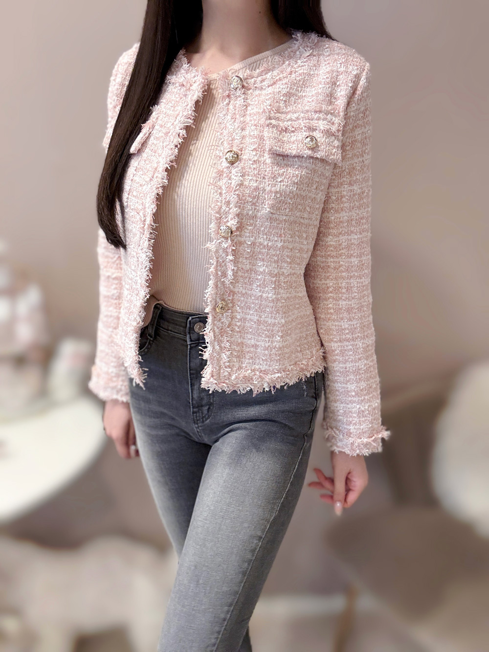 フリンジツイードポケットジャケット | 詳細画像5