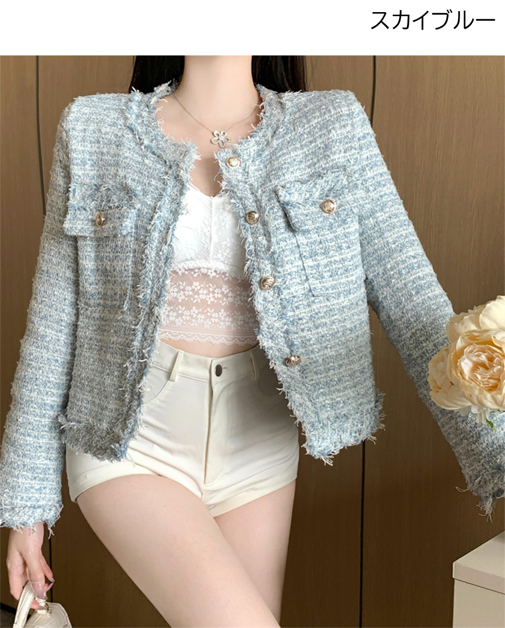 フリンジツイードポケットジャケット | 詳細画像14