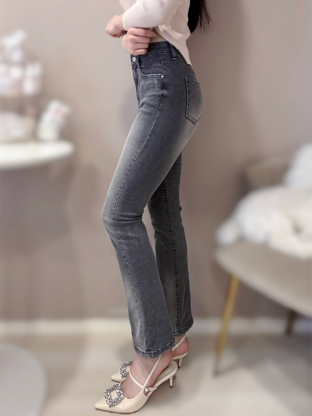 ウエストゴムフレアデニムパンツ | 詳細画像3