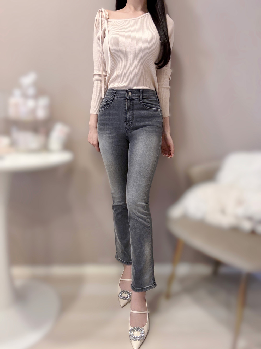 ウエストゴムフレアデニムパンツ | 詳細画像7