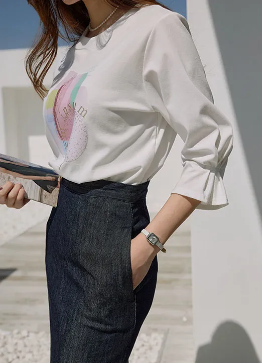パステルプリントキャンディ7分袖Tシャツ | styleonme | 詳細画像1