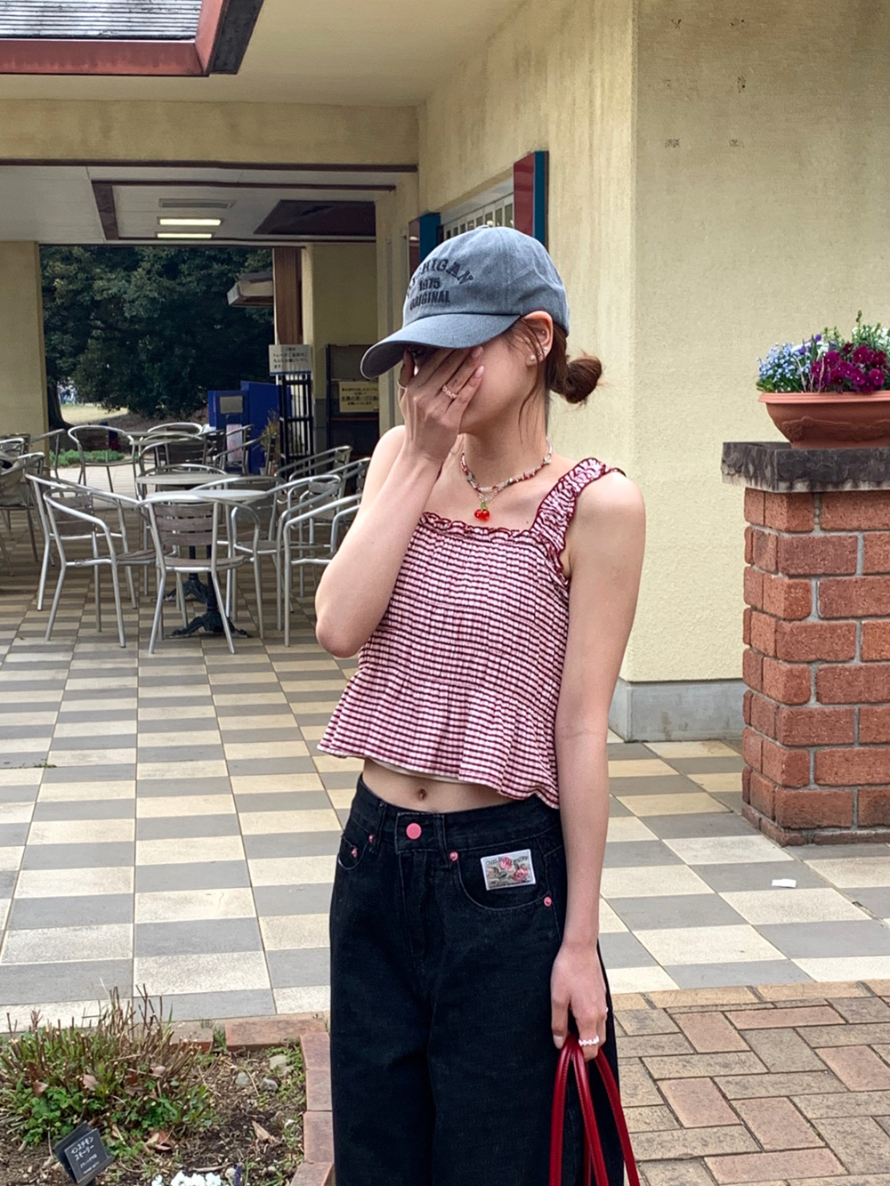 バック刺繍ロゴワイドデニムパンツ | 詳細画像4