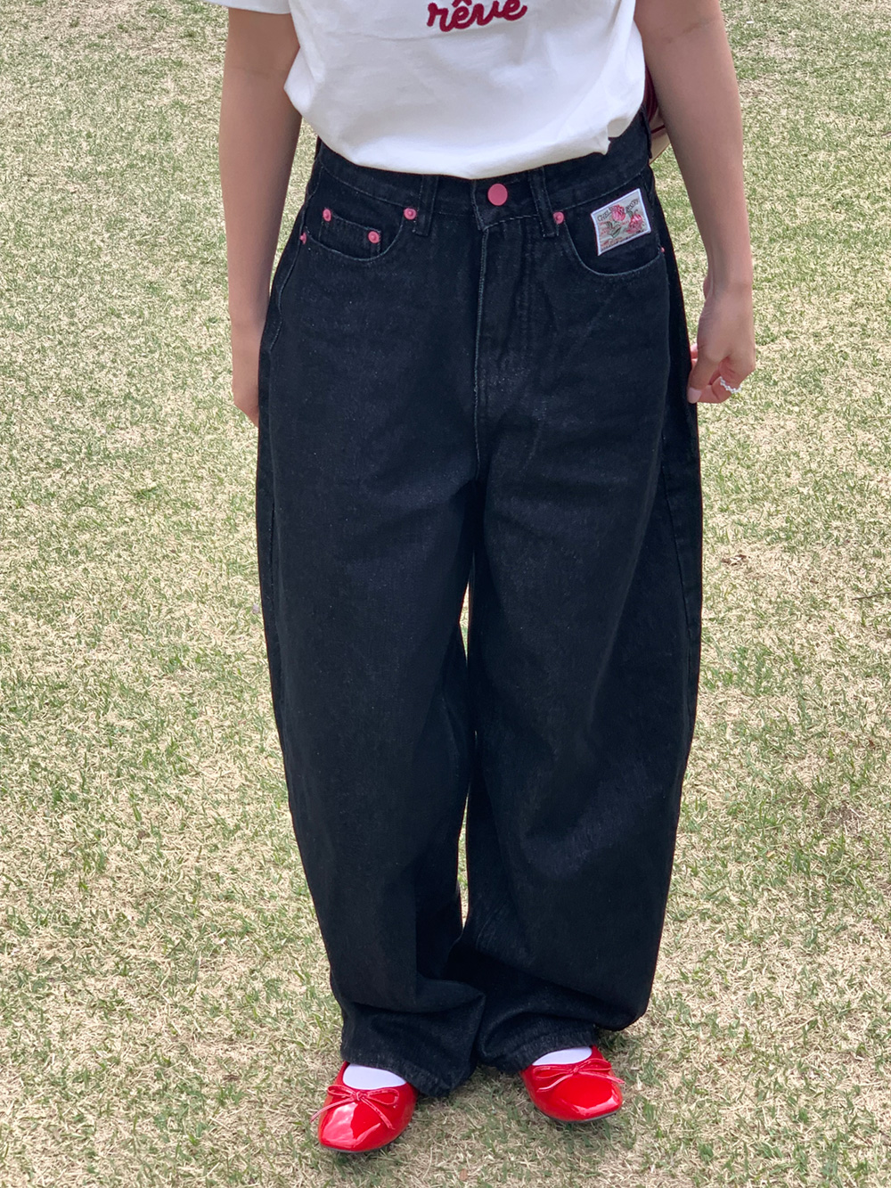 【45R】ワイド ロゴ刺繍 デニムパンツ(サイズ2) 45Rのデニム第二章 | Collection | 45R