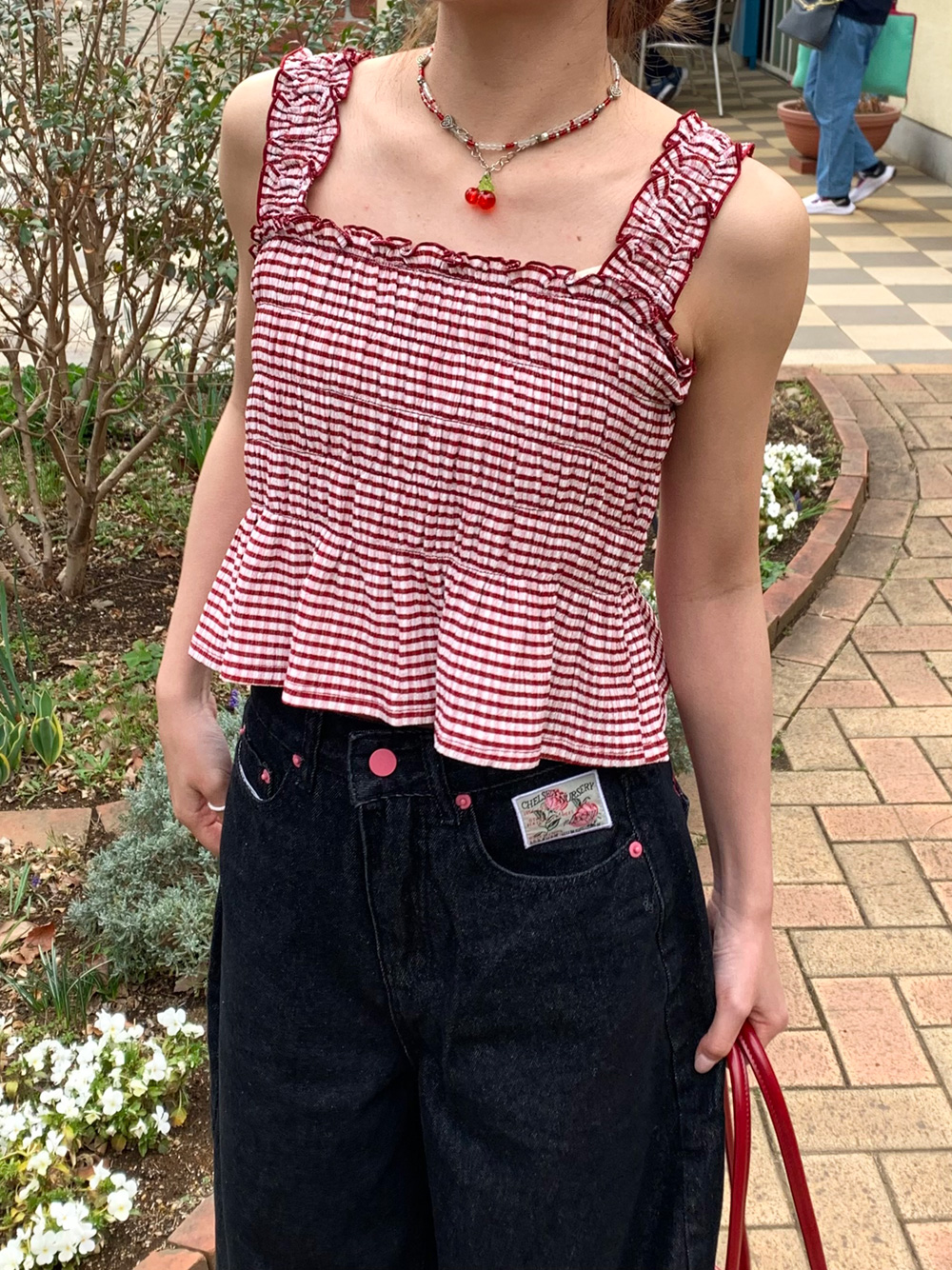 バック刺繍ロゴワイドデニムパンツ | 詳細画像7