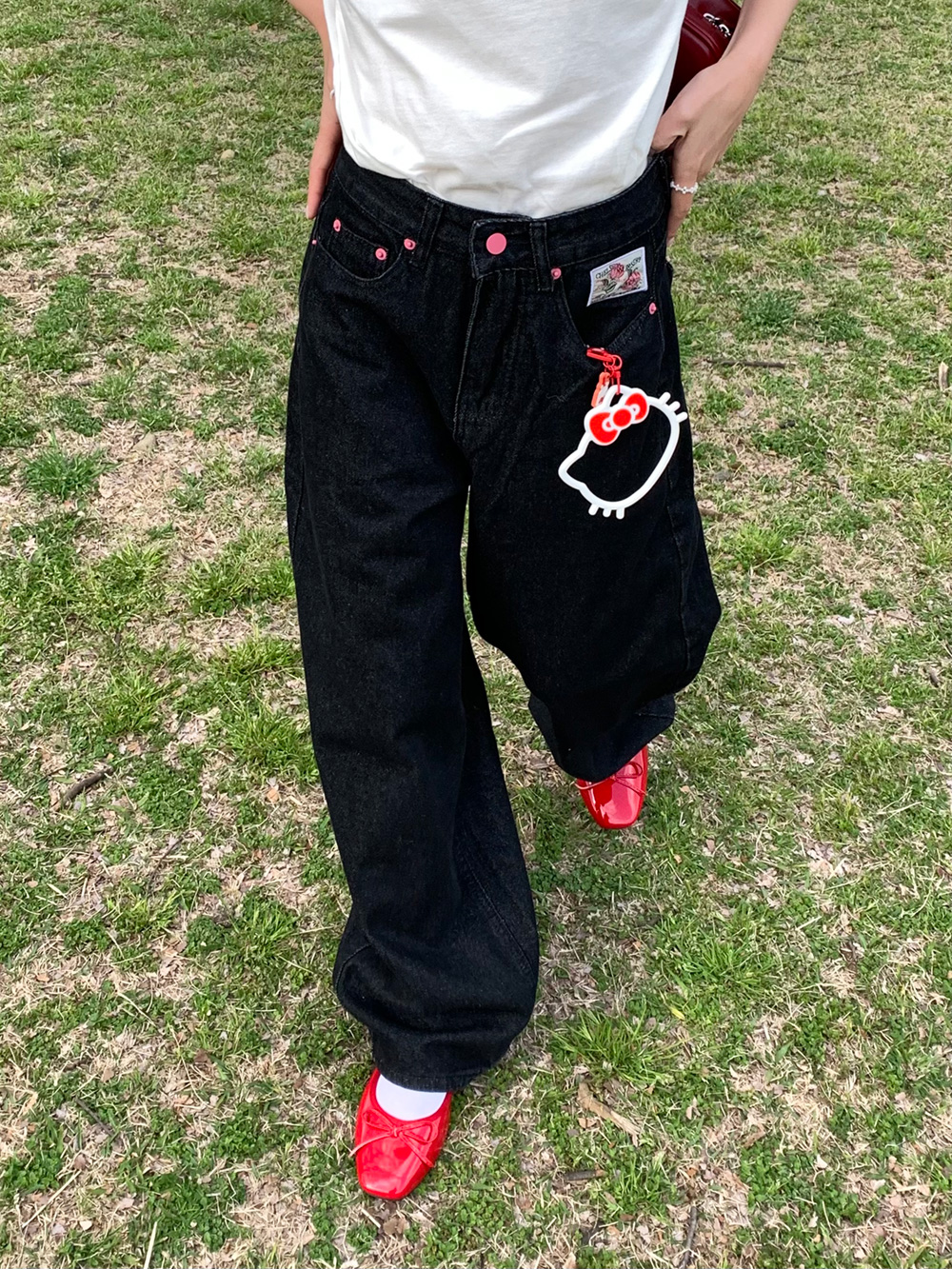バック刺繍ロゴワイドデニムパンツ | 詳細画像8