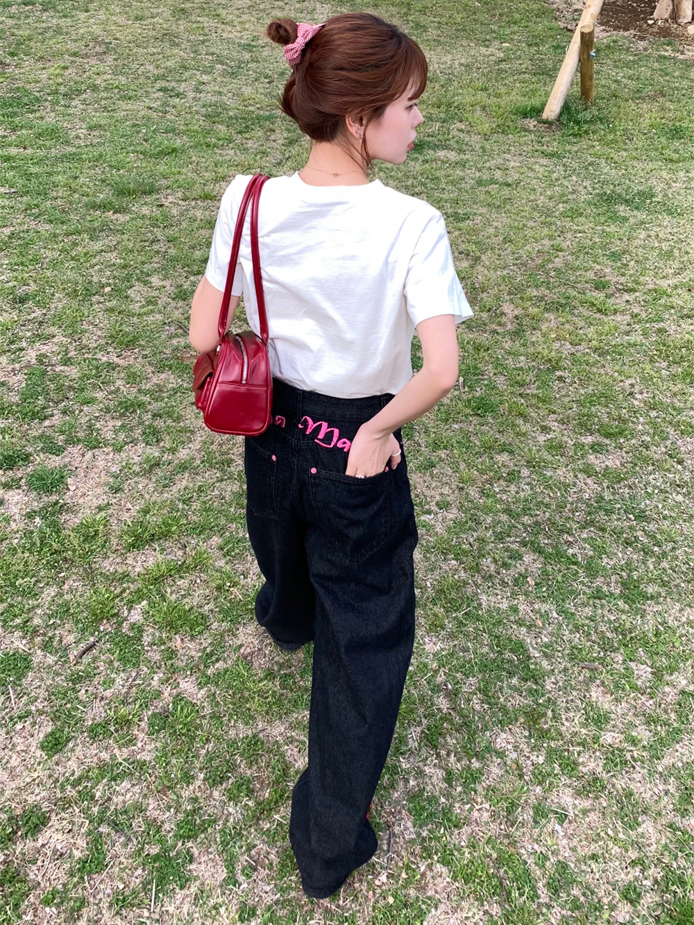 バック刺繍ロゴワイドデニムパンツ | 詳細画像10