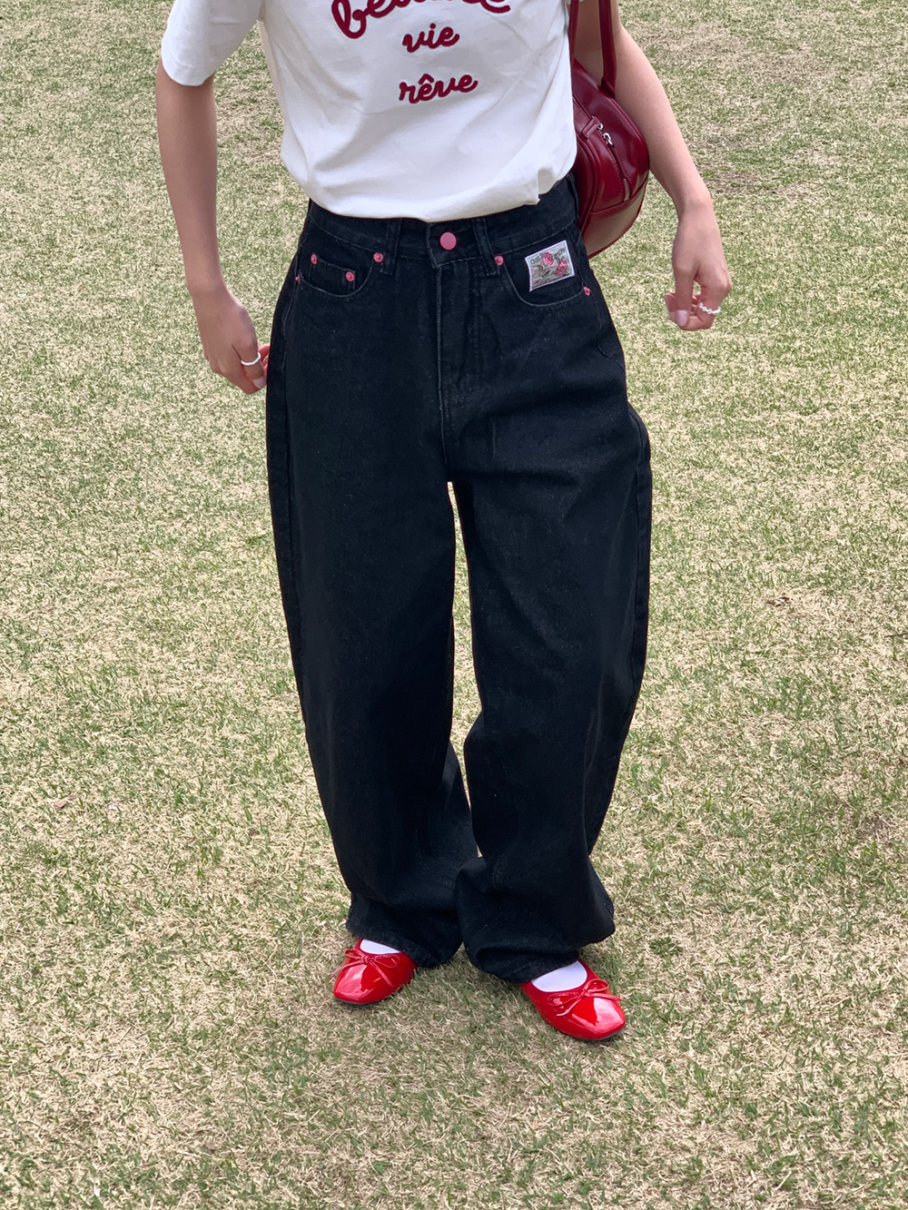 バック刺繍ロゴワイドデニムパンツ | 詳細画像13