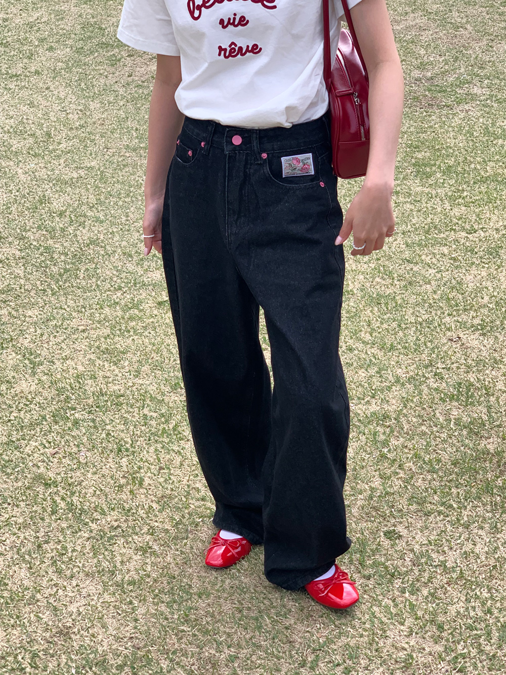 バック刺繍ロゴワイドデニムパンツ | 詳細画像14