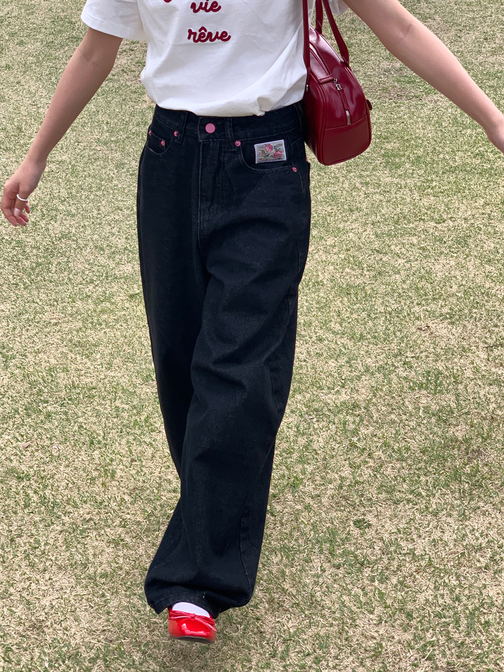 バック刺繍ロゴワイドデニムパンツ | 詳細画像15