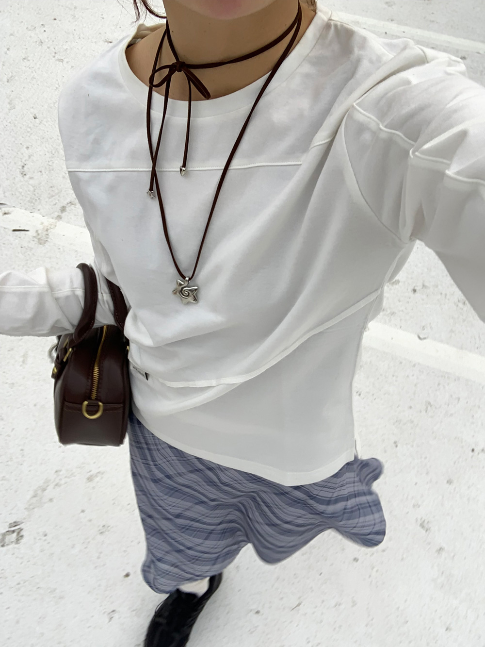 シフォンリボンチェックミディスカート | 詳細画像3