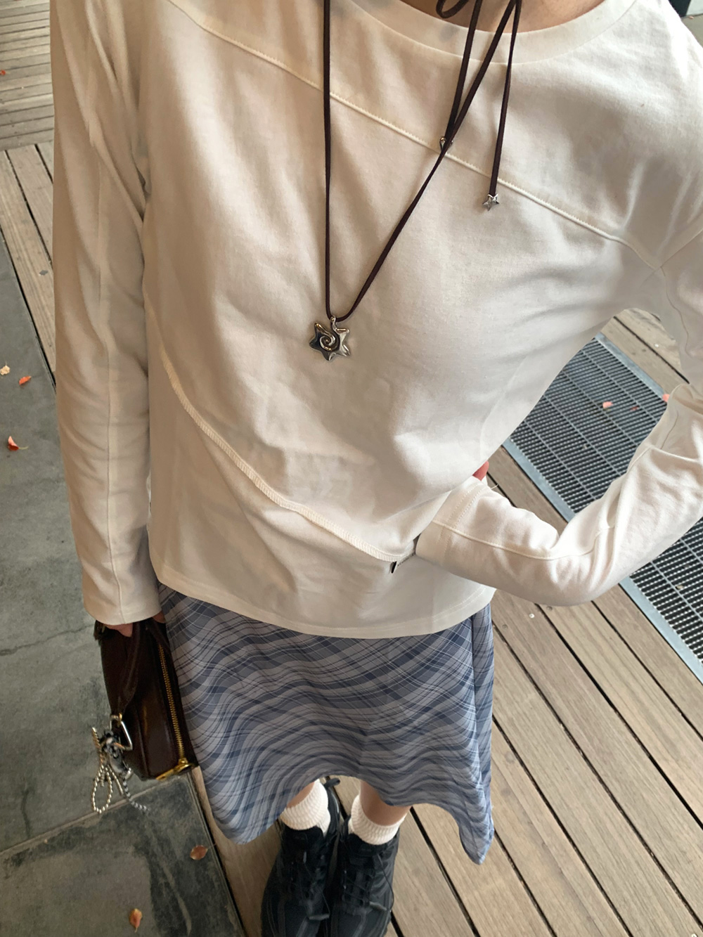 シフォンリボンチェックミディスカート | 詳細画像7