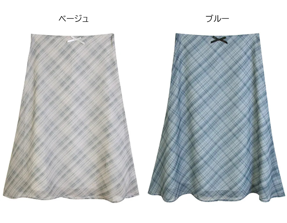 シフォンリボンチェックミディスカート | 詳細画像13