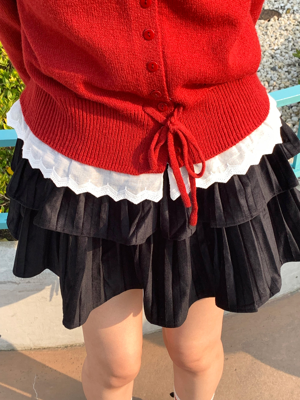 パンツ裏地ベロアティアードスカート | 詳細画像4