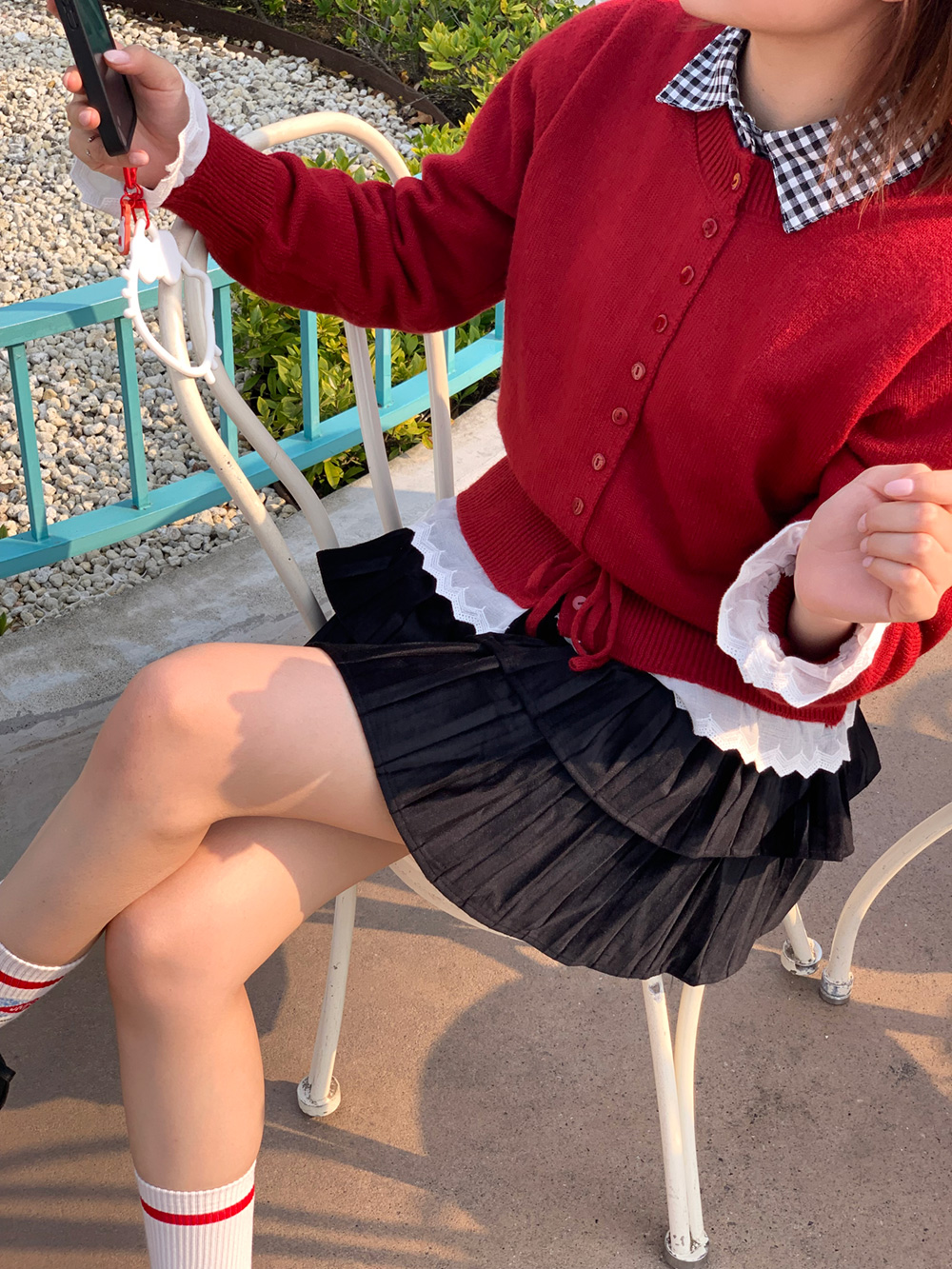 パンツ裏地ベロアティアードスカート | 詳細画像6