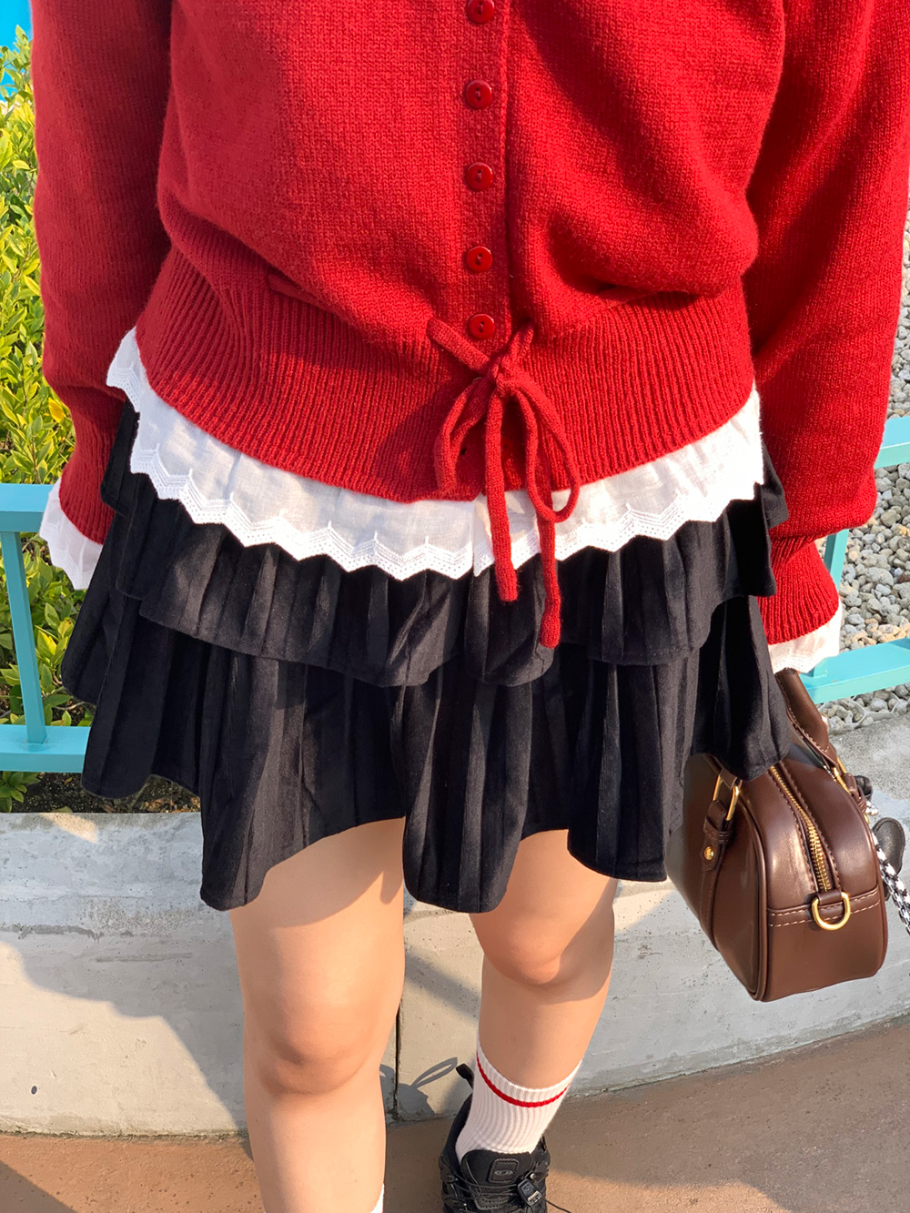 パンツ裏地ベロアティアードスカート | 詳細画像8