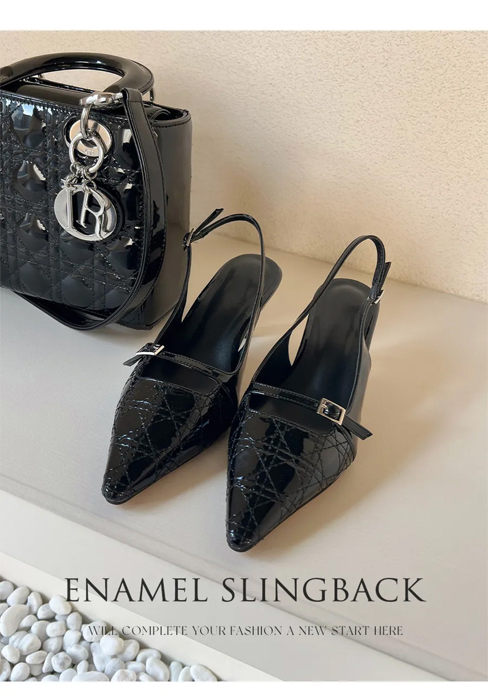 エナメル調ベルトスリングバックシューズ | 詳細画像13