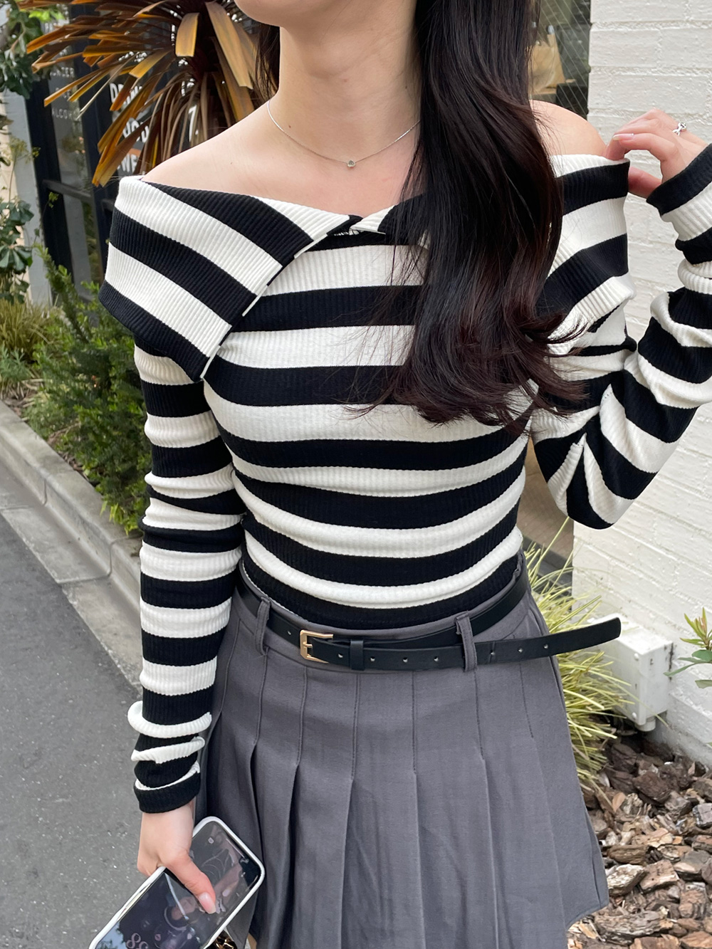 ボーダービッグカラーオフショルTシャツ | 詳細画像10