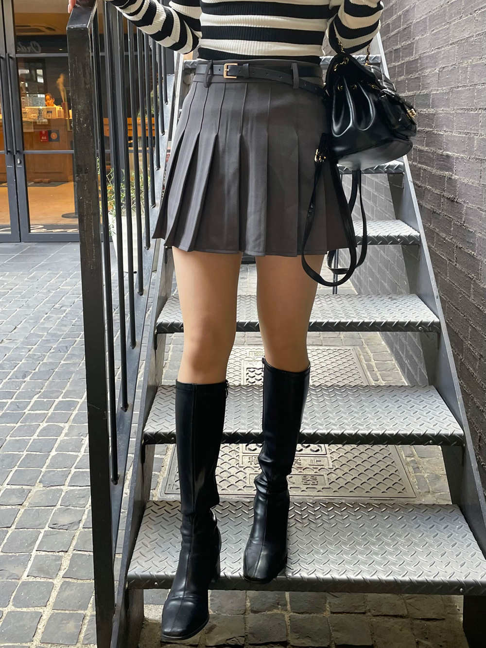 ベルト付パンツ裏地プリーツミニスカート | 詳細画像2