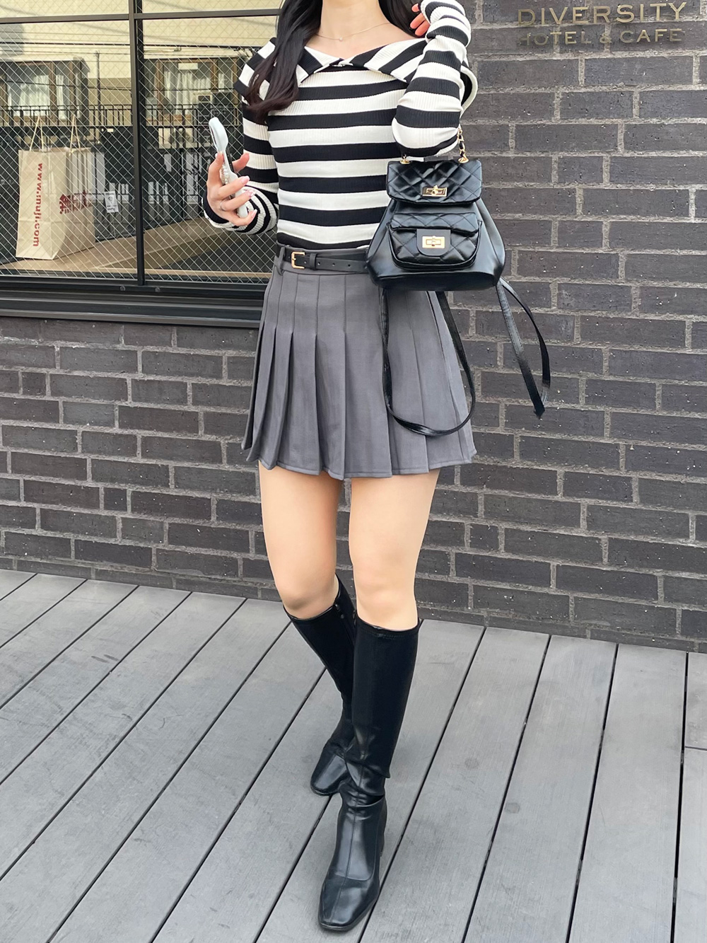 ベルト付パンツ裏地プリーツミニスカート | 詳細画像6