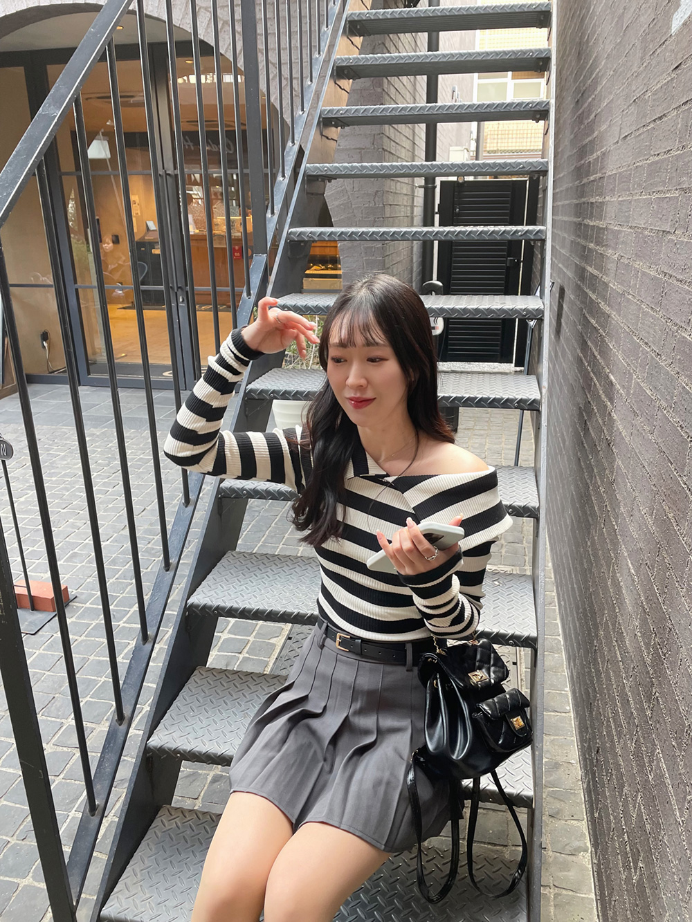 ベルト付パンツ裏地プリーツミニスカート | 詳細画像13