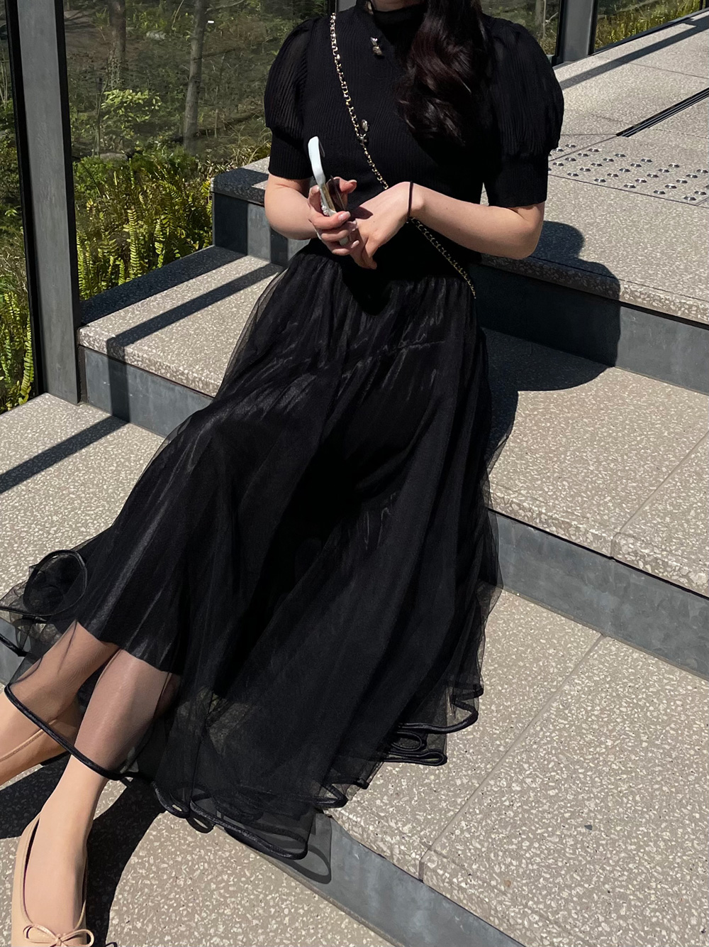 プリーツチュールロングスカート | 詳細画像5