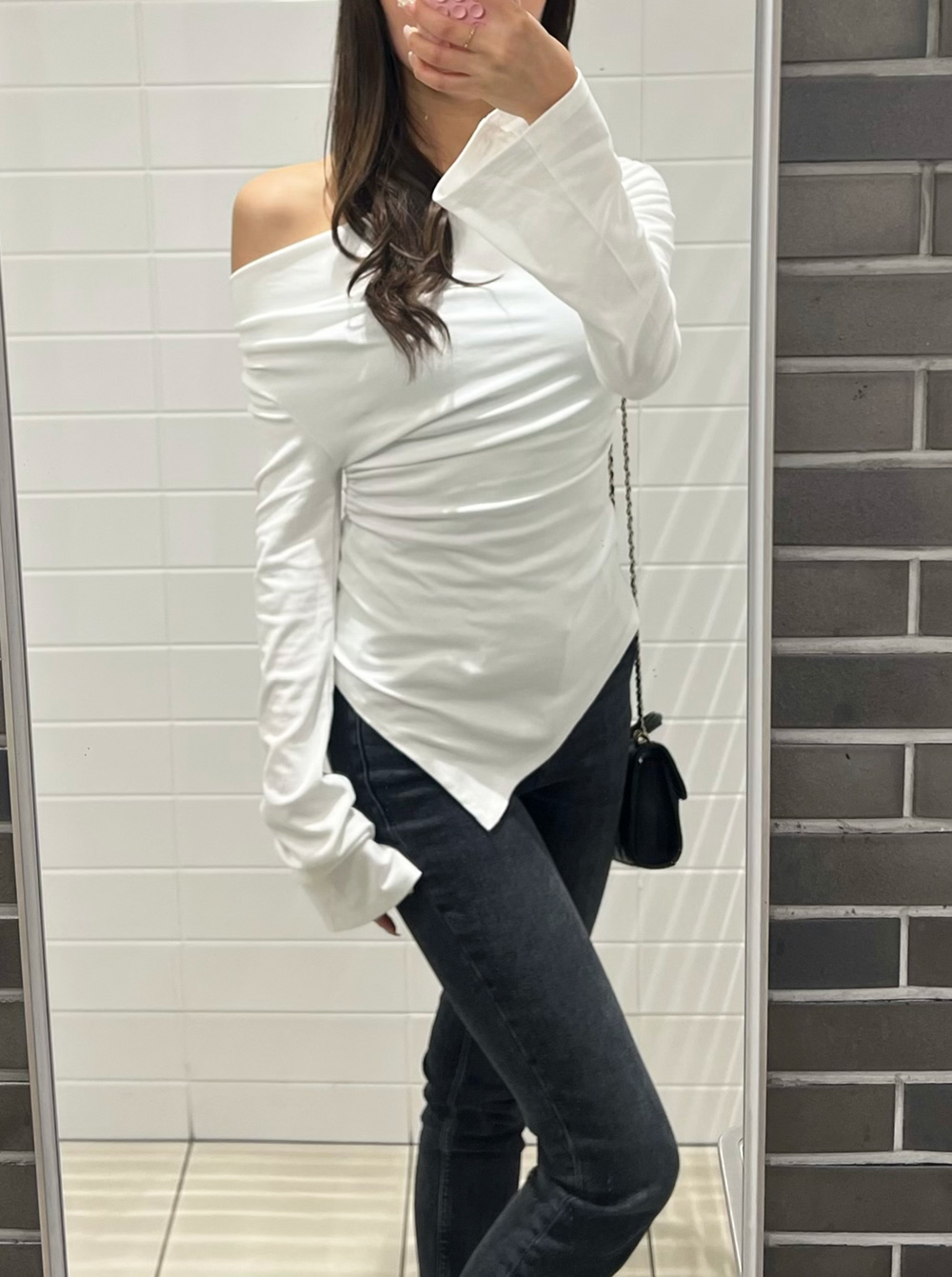 2WAYアンバランスベルスリーブTシャツ | 詳細画像3