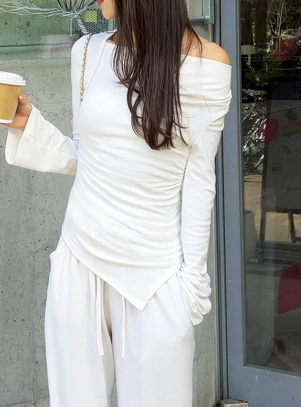 2WAYアンバランスベルスリーブTシャツ | 詳細画像8