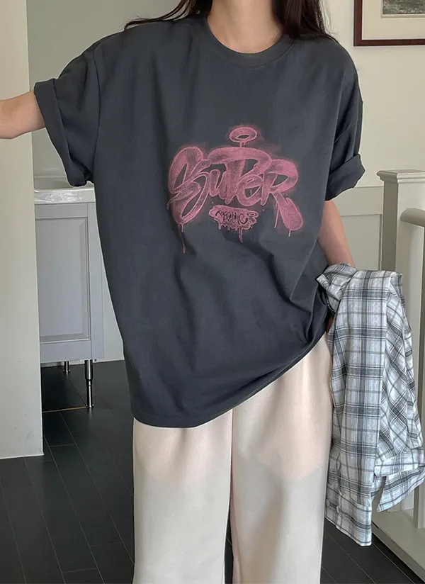 スプレープリント半袖Tシャツ | crushj | 詳細画像1